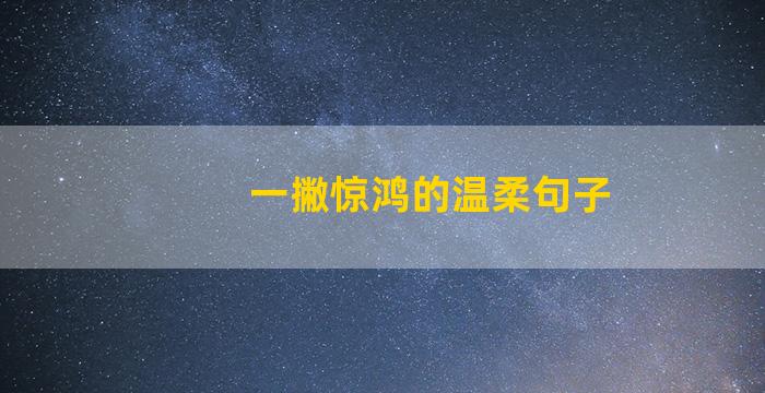 一撇惊鸿的温柔句子