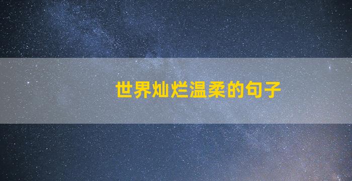 世界灿烂温柔的句子