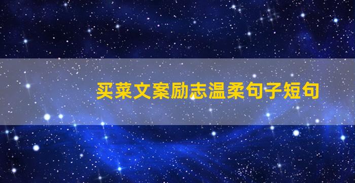 买菜文案励志温柔句子短句