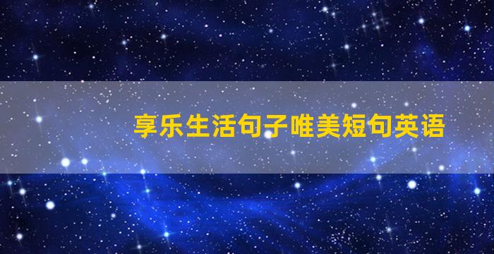 享乐生活句子唯美短句英语