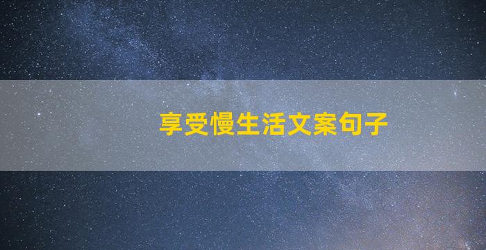 享受慢生活文案句子