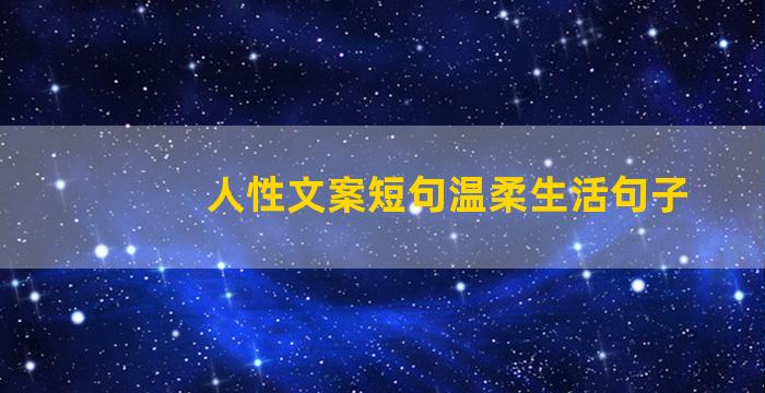 人性文案短句温柔生活句子