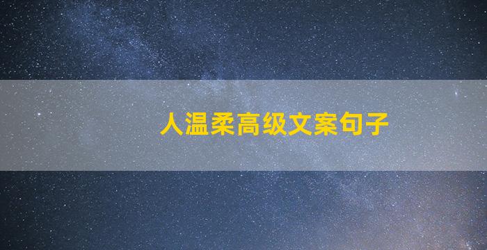 人温柔高级文案句子