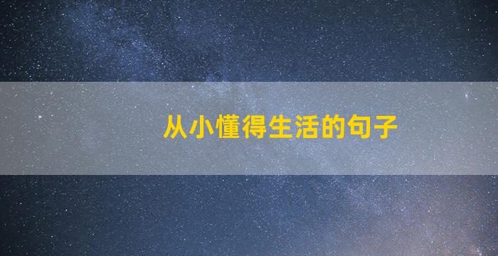 从小懂得生活的句子