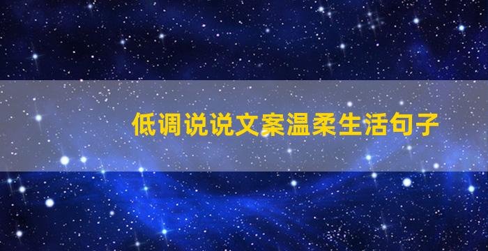 低调说说文案温柔生活句子