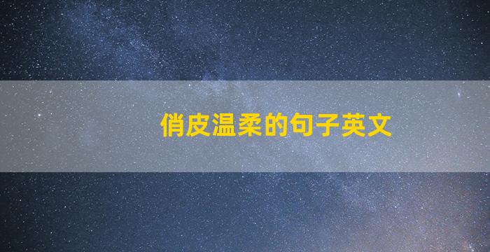 俏皮温柔的句子英文