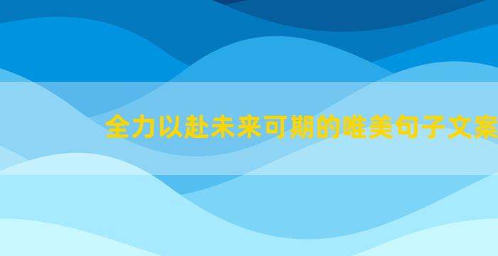 全力以赴未来可期的唯美句子文案