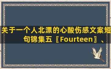 关于一个人北漂的心酸伤感文案短句锦集五〖Fourteen〗、句