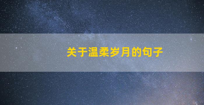 关于温柔岁月的句子