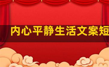 内心平静生活文案短句子