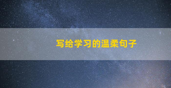 写给学习的温柔句子