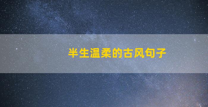 半生温柔的古风句子