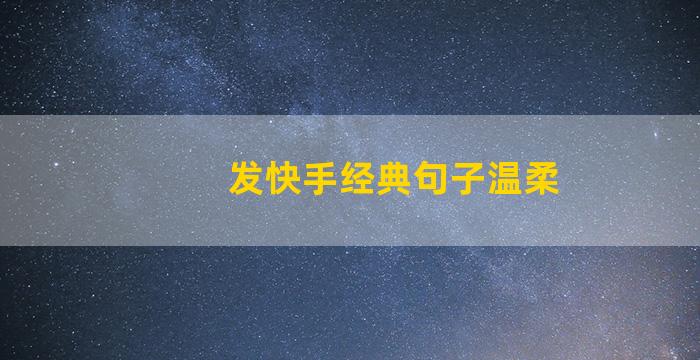 发快手经典句子温柔