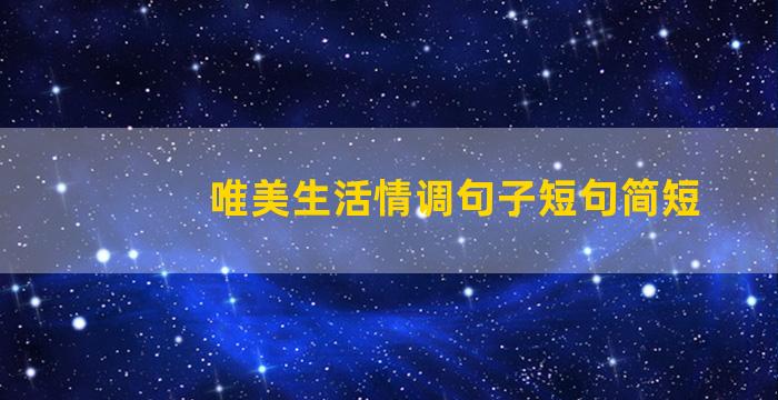 唯美生活情调句子短句简短