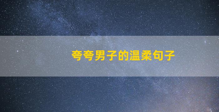 夸夸男子的温柔句子