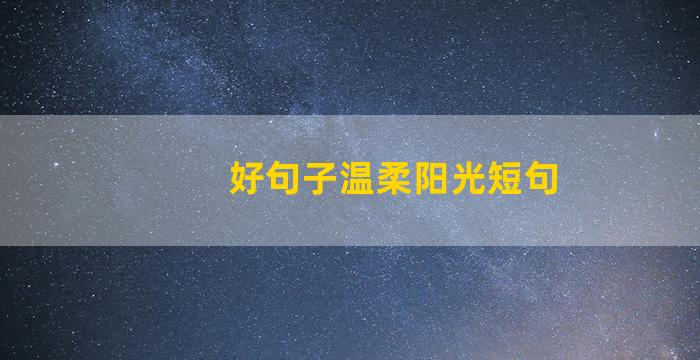 好句子温柔阳光短句