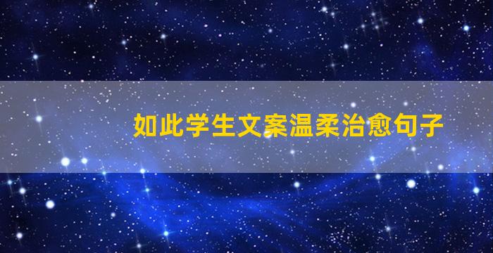 如此学生文案温柔治愈句子