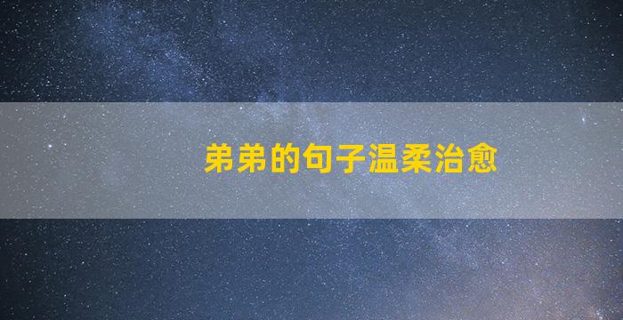 弟弟的句子温柔治愈