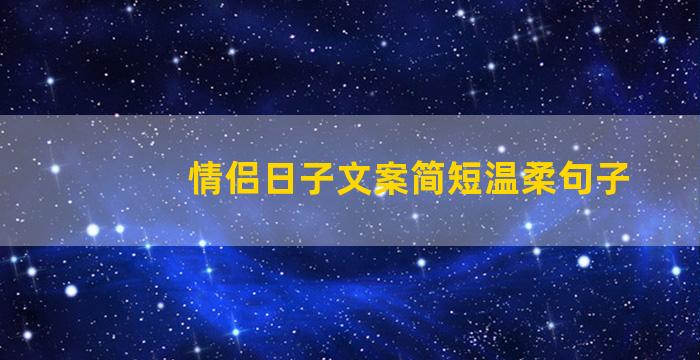 情侣日子文案简短温柔句子