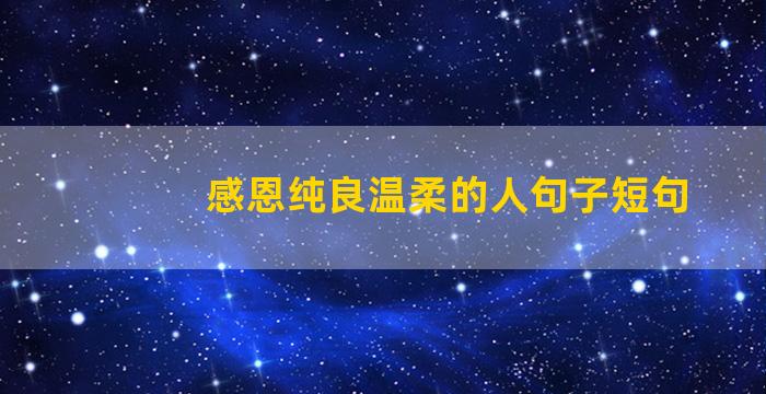 感恩纯良温柔的人句子短句