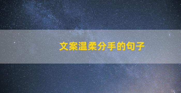 文案温柔分手的句子