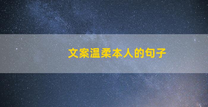 文案温柔本人的句子