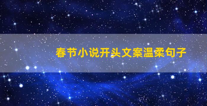 春节小说开头文案温柔句子