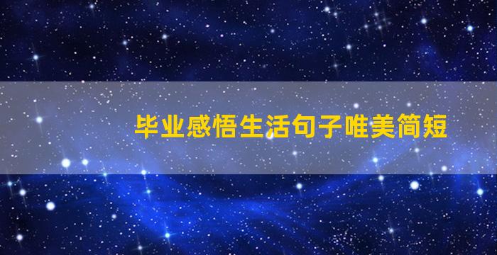 毕业感悟生活句子唯美简短