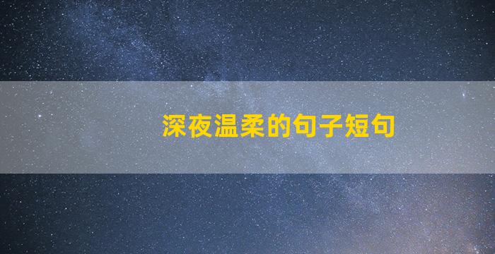 深夜温柔的句子短句