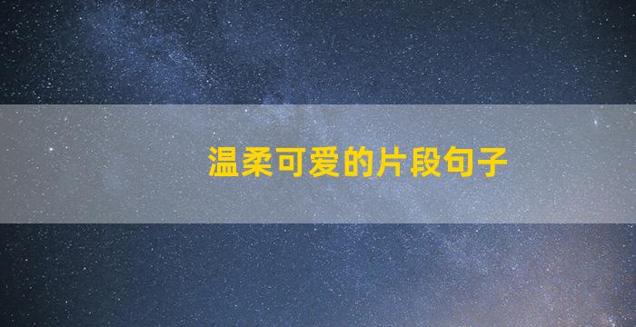 温柔可爱的片段句子