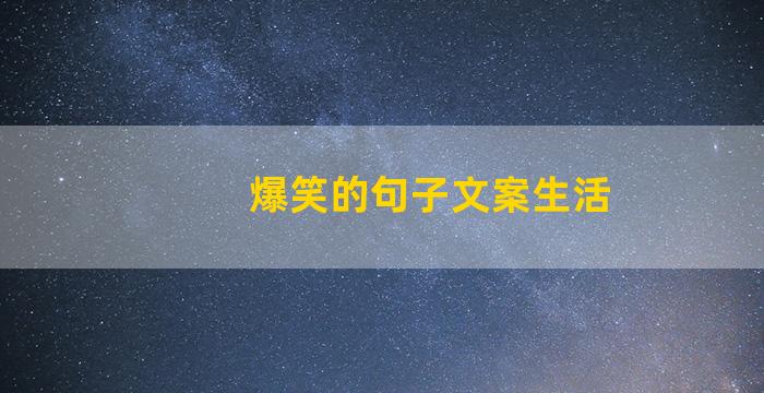 爆笑的句子文案生活