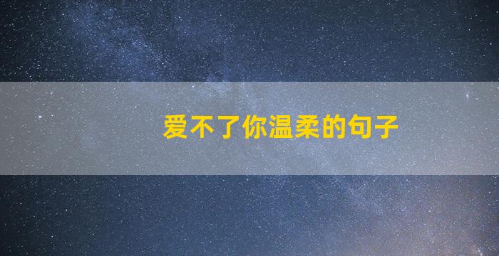 爱不了你温柔的句子