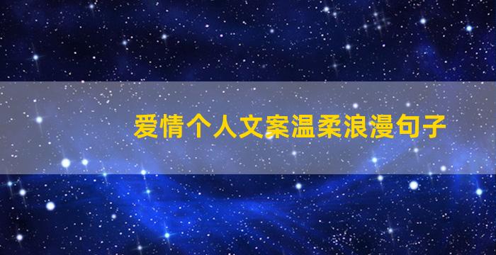 爱情个人文案温柔浪漫句子