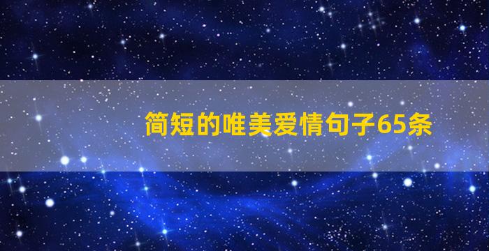 简短的唯美爱情句子65条