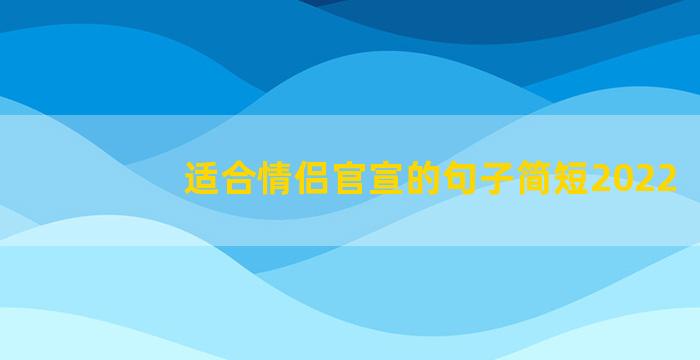 适合情侣官宣的句子简短2022