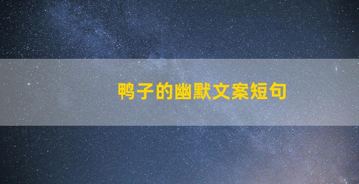 鸭子的幽默文案短句